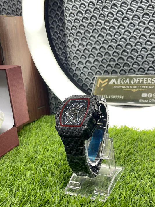 AAA Quality Richard-Style Skeleton Automatic Watch – Premium Carbon Pattern Case