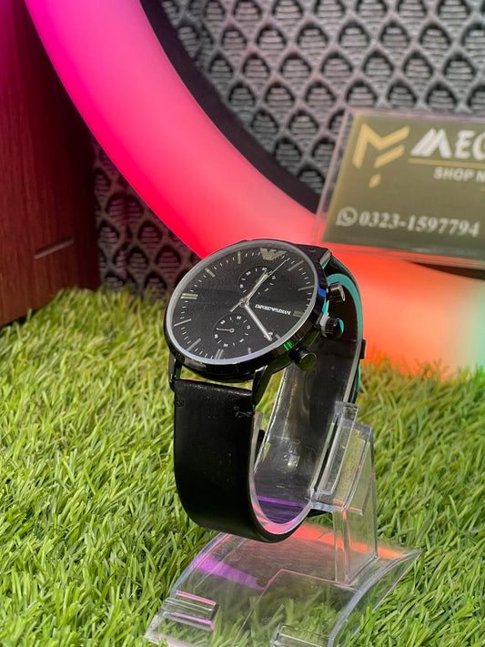 EMPORIO ARMANI Classic Black Leather