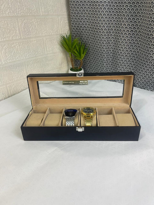 Premium Quality 6 grid PU leather watch display box
