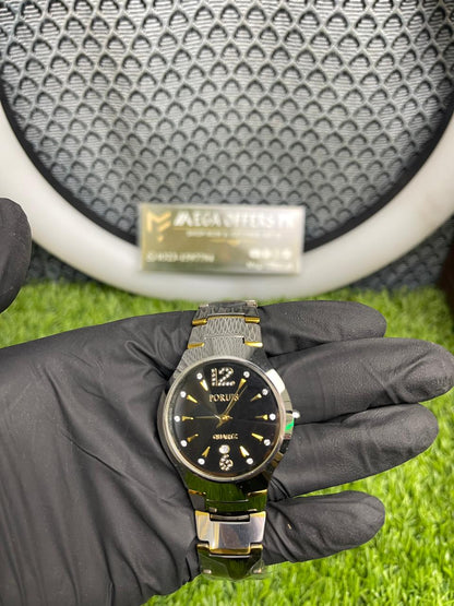 PORUS Quartz Elegant Watch – Black Dial