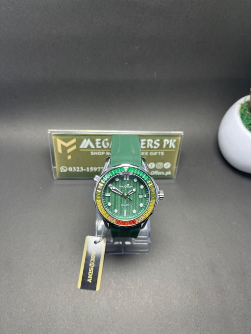 Aocasdy Green Quartz Watch – Stylish &amp; Sporty