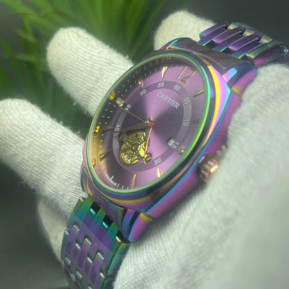 Luxury Rainbow Finish Cartier-Style Watch