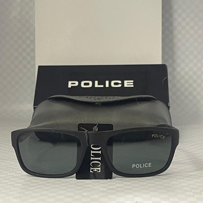 The golden side detail with “POLICE”
