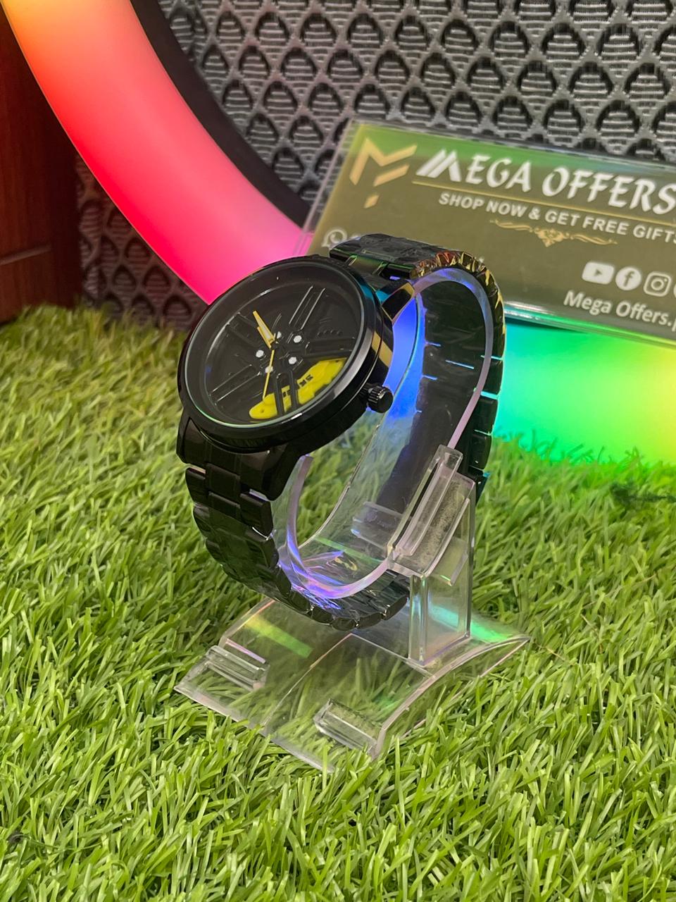 Men's Watches Car Wheel non rotating Rim Hub Design