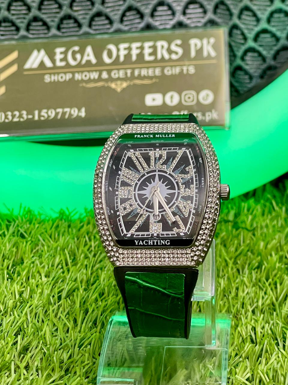Vanguard Black Silver Iced Frank Muller Watch