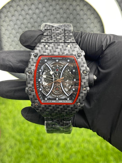 AAA Quality Richard-Style Skeleton Automatic Watch – Premium Carbon Pattern Case