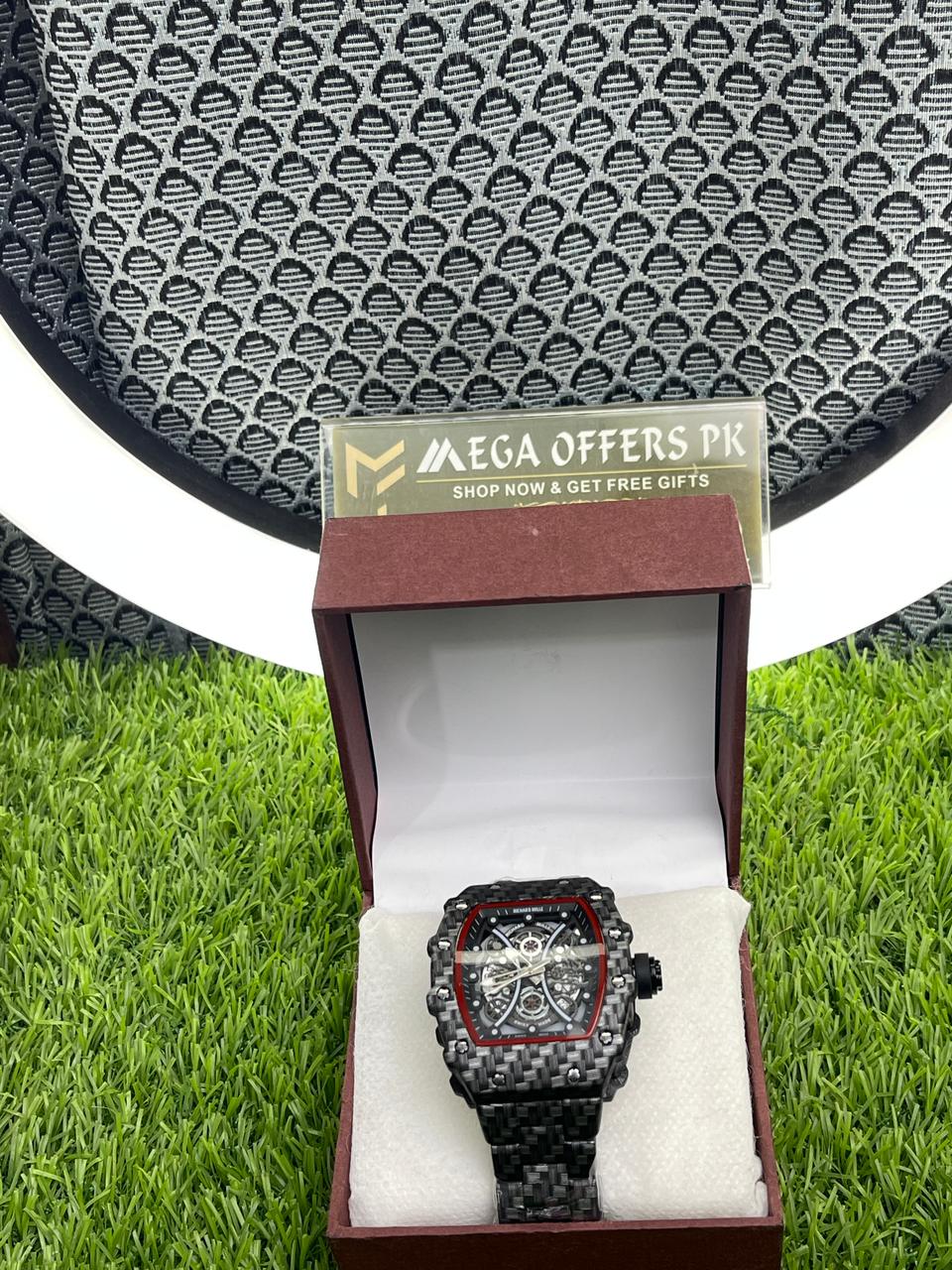 AAA Quality Richard-Style Skeleton Automatic Watch – Premium Carbon Pattern Case