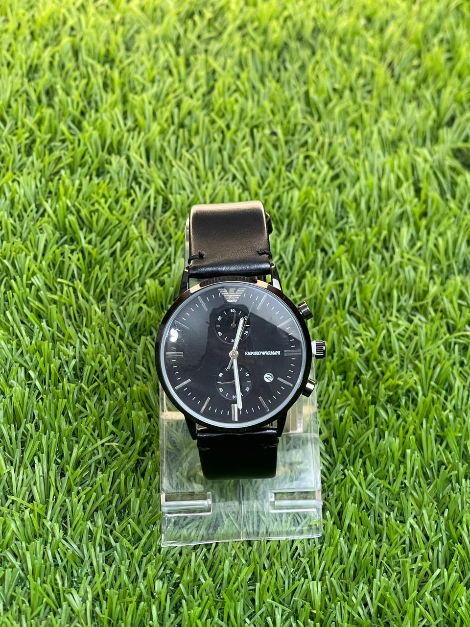 EMPORIO ARMANI Classic Black Leather