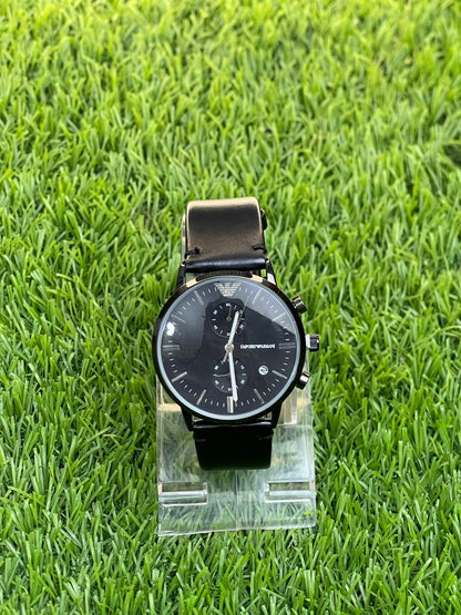 EMPORIO ARMANI Classic Black Leather