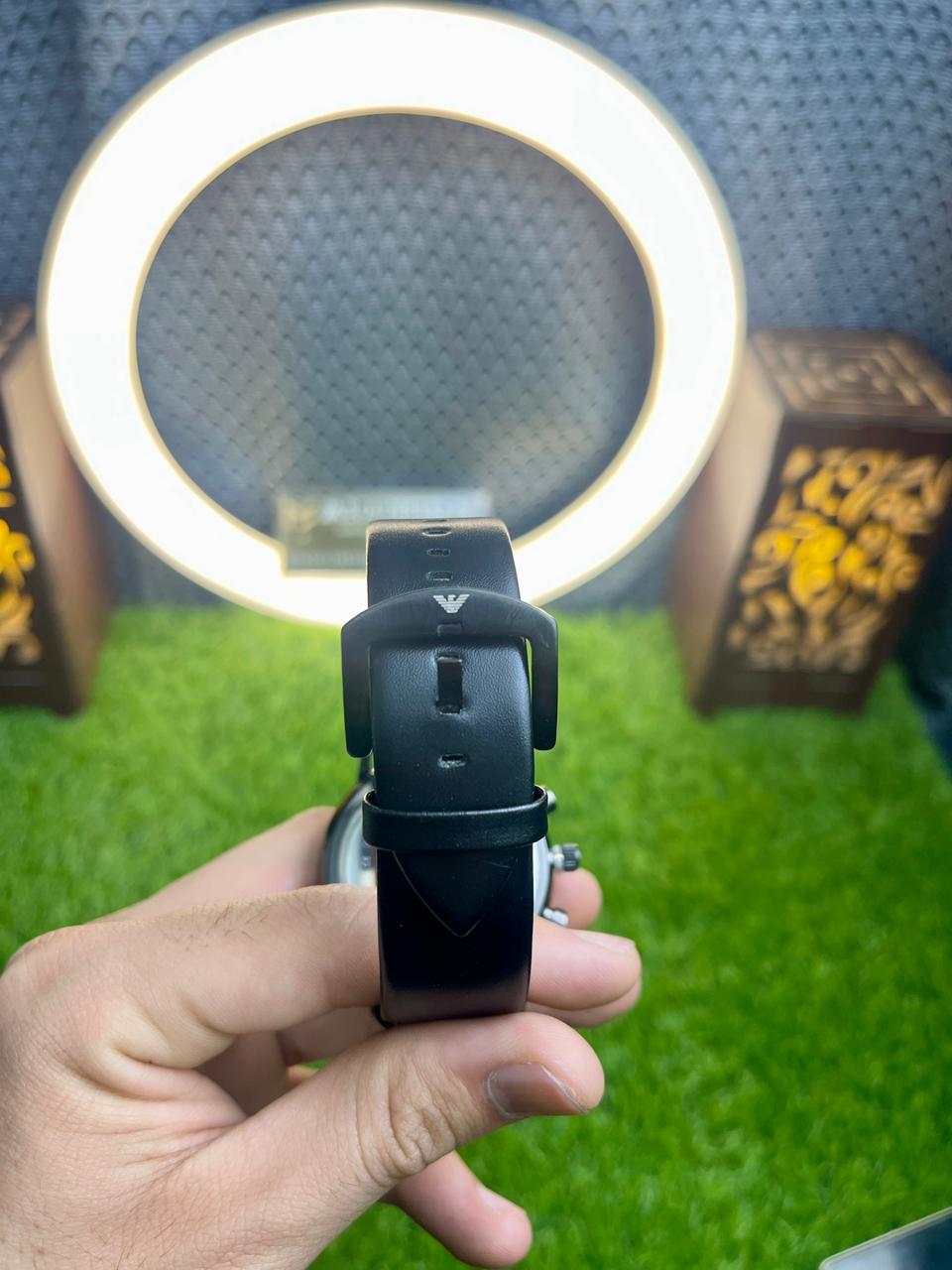 EMPORIO ARMANI Classic Black Leather