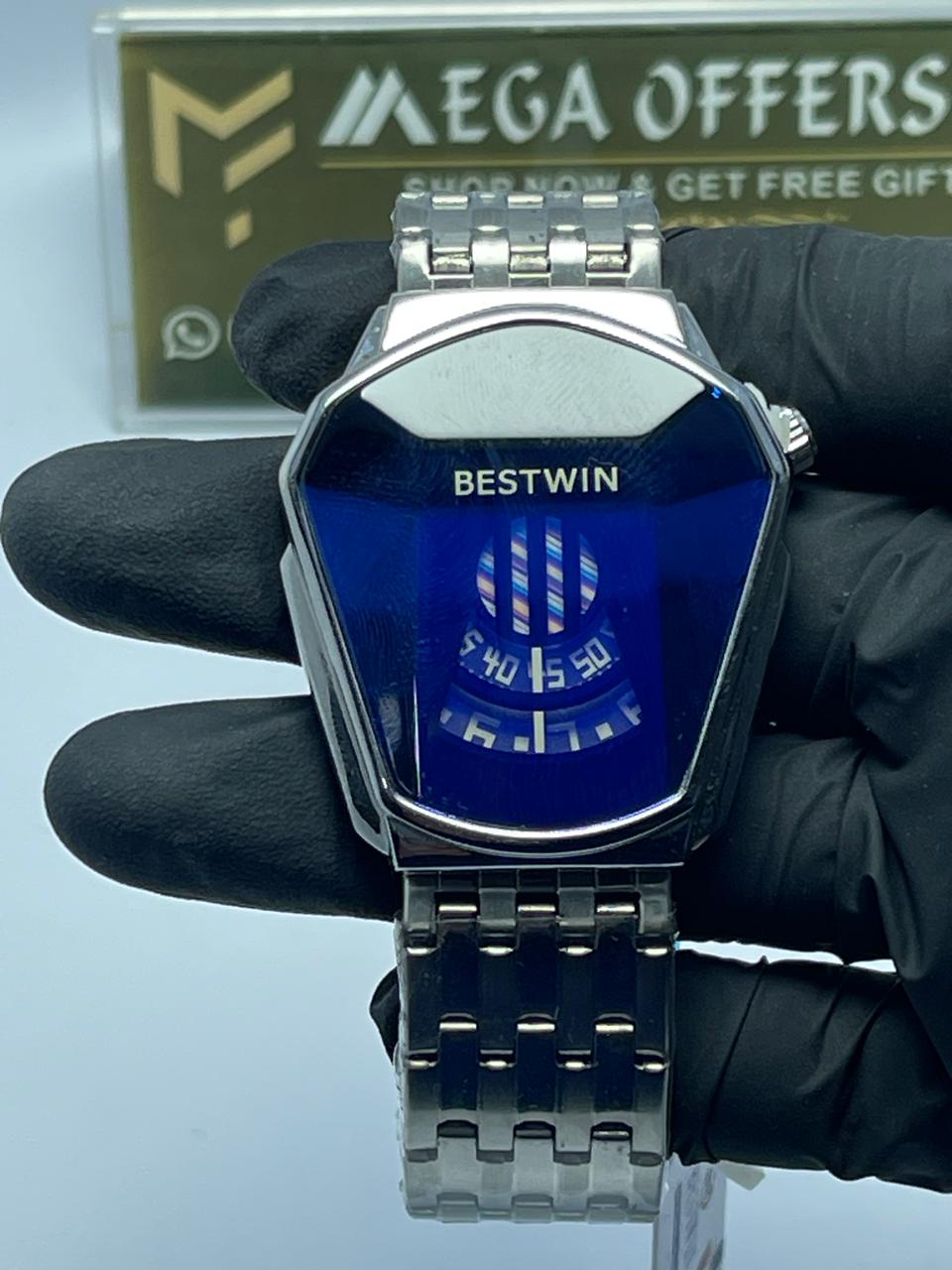 BESTWIN Watch Silver chain blue dial