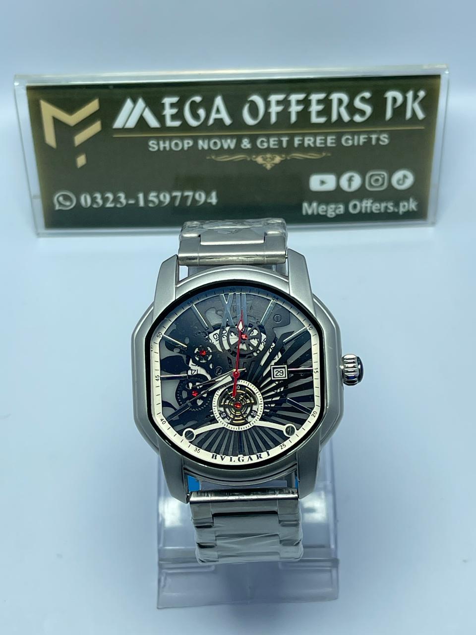 Bvlgari Octo Skeleton Automatic Watch (Silver Edition)