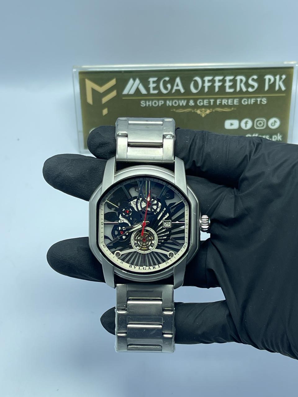 Bvlgari Octo Skeleton Automatic Watch (Silver Edition)