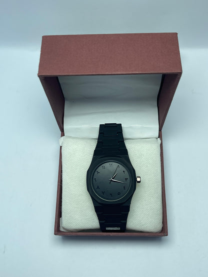Black Arabic Aura Watch for Men – Stylish Dial