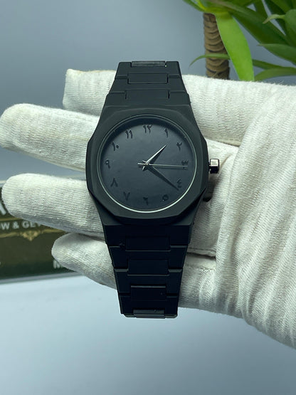Black Arabic Aura Watch for Men – Stylish Dial