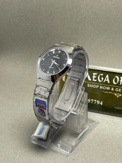 QIANBA Black Dial Stainless Steel Watch