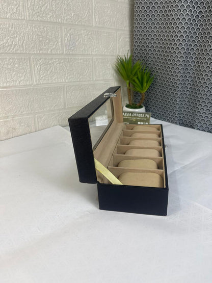 Premium Quality 6 grid PU leather watch display box