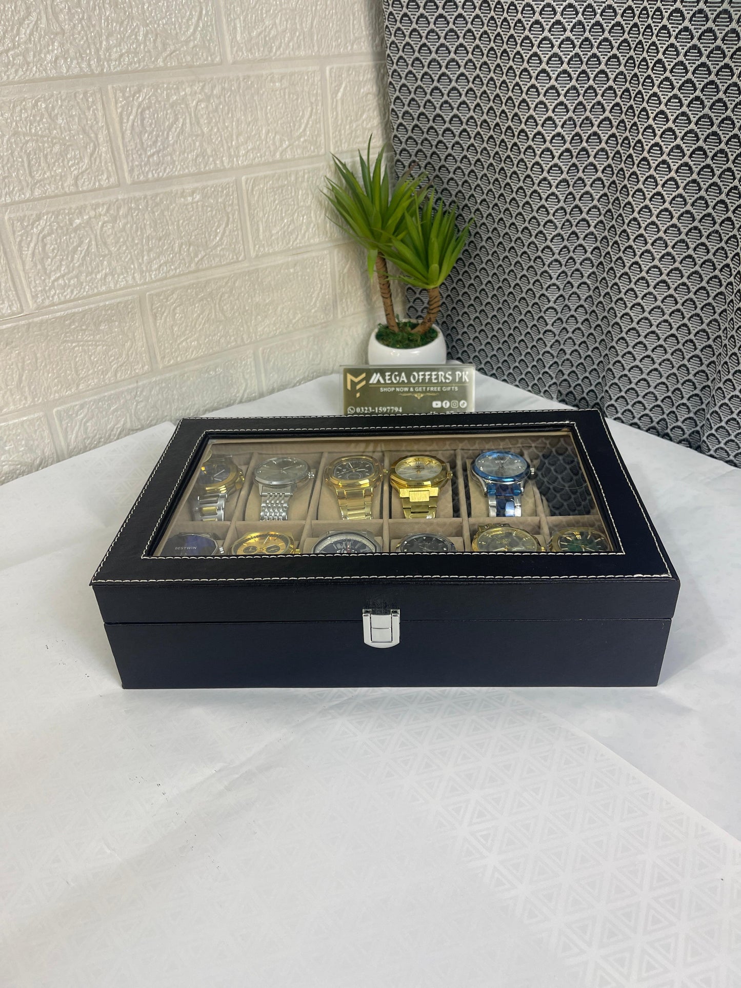 Premium 12-Piece Watch Collection with Luxury Storage Box