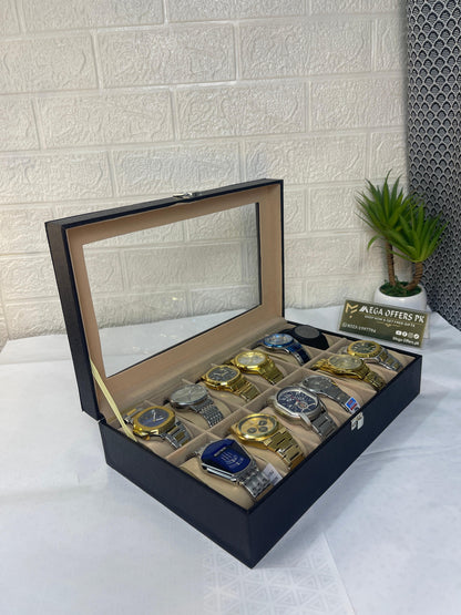 Premium 12-Piece Watch Collection with Luxury Storage Box