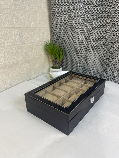 Premium Quality 12 grid PU leather watch display box