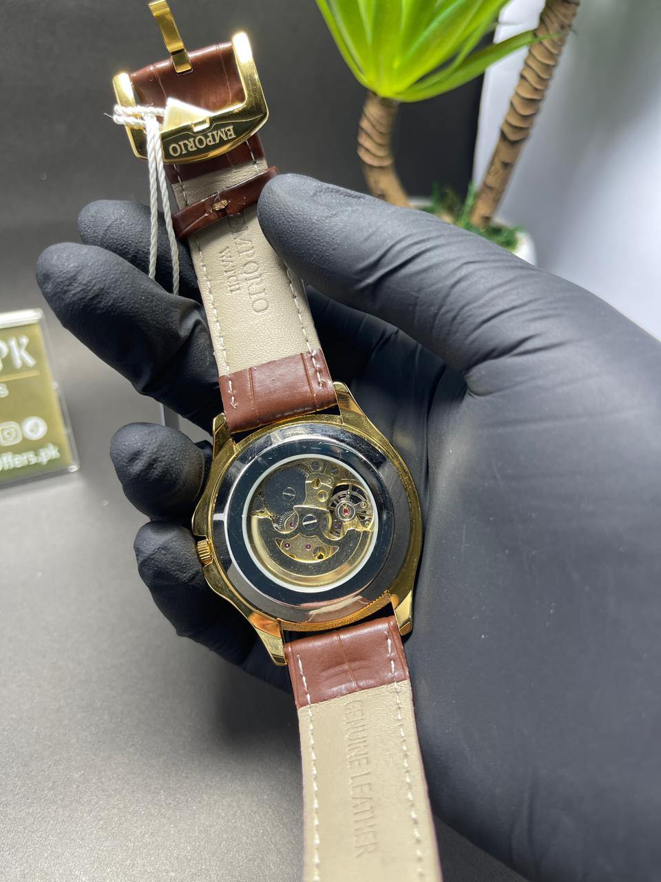 Casirui Automatic Skeleton Watch – Luxury Gold Edition