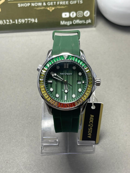 Aocasdy Green Quartz Watch – Stylish &amp; Sporty