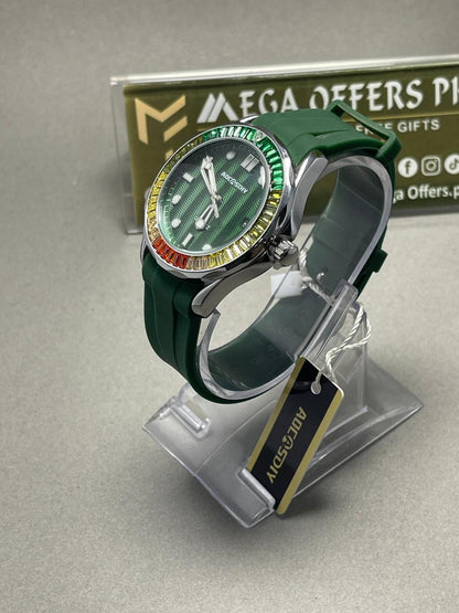 Aocasdy Green Quartz Watch – Stylish &amp; Sporty
