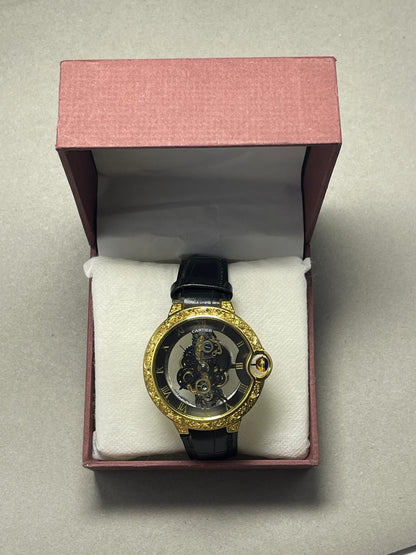 Luxury Skeleton Style Gold Men's Watch