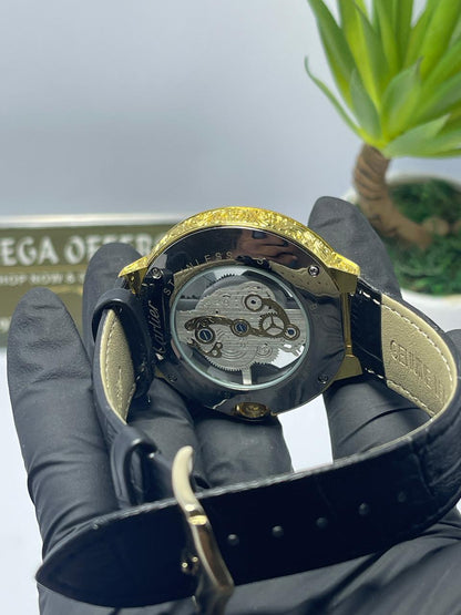 Luxury Skeleton Style Gold Men's Watch