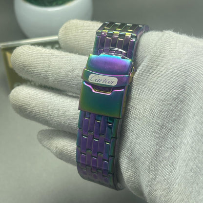 Luxury Rainbow Finish Cartier-Style Watch