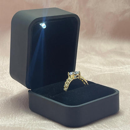 Crystal Ring with Elegant LED Ring Box