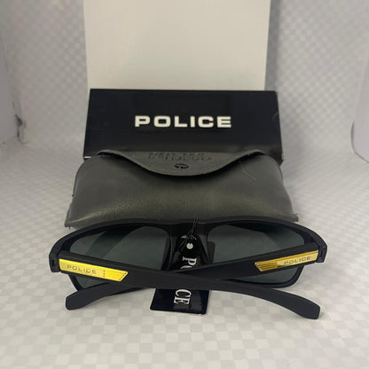 The golden side detail with “POLICE”
